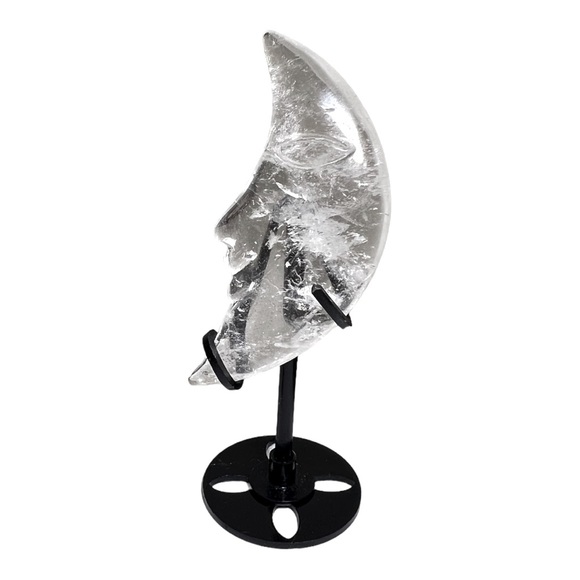 Other - Clear Quartz Moon on Stand